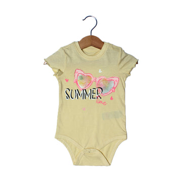 NEW YELLOW GLASSES SUMMER TIME PRINTED ROMPER FOR GIRLS
